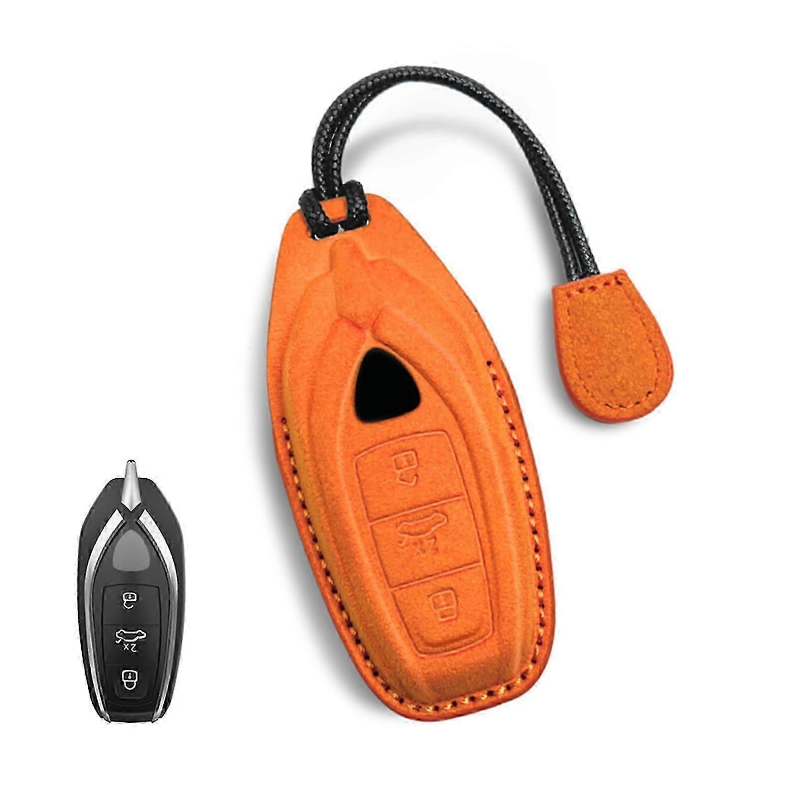 Deluxe Key Fob Case Cover Holder Shell Accessories Compatible For Urus Protector(orange B)