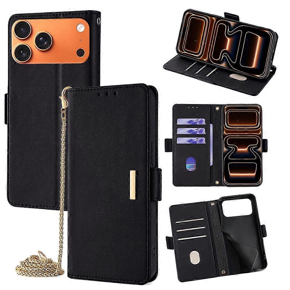 Capa de Telefone de Couro com Corrente Transversal