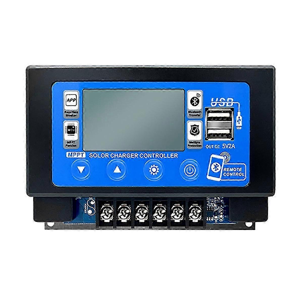 Solar Charge Bluetooth MPPT Controller with LCD Display Dual USB Support 12V/24V/36V/48V/60V Battery