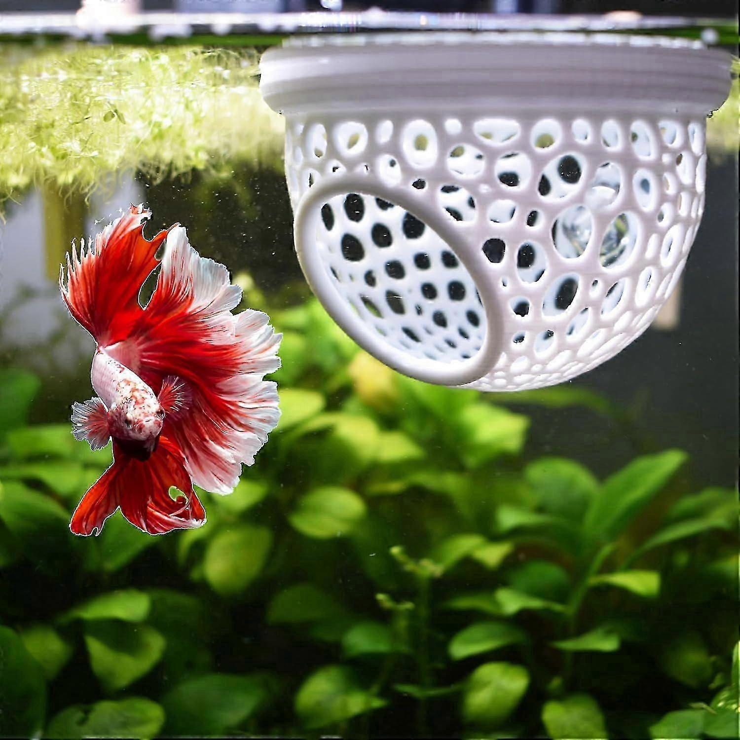 Floating Betta Hide & Shrimp Cave  3D Printed Aquarium Decor, Multi-Functional Hammock, Feeding Ring & Safe Resting Spot for Betta, Shrimp & Small Fis