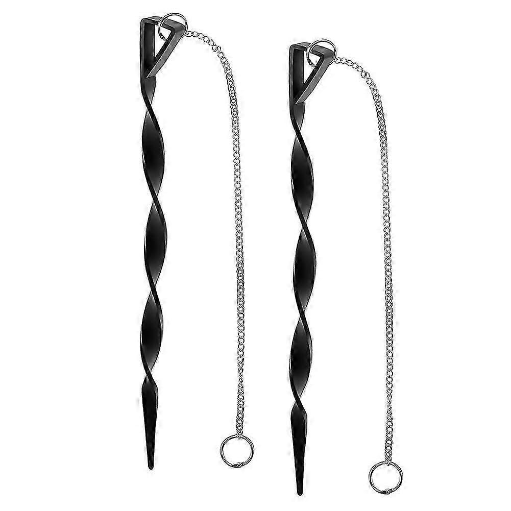 2 pieces of sturdy rain chain posts, 13 spiral anchors, black powdercoated spiral anchors for rain chains