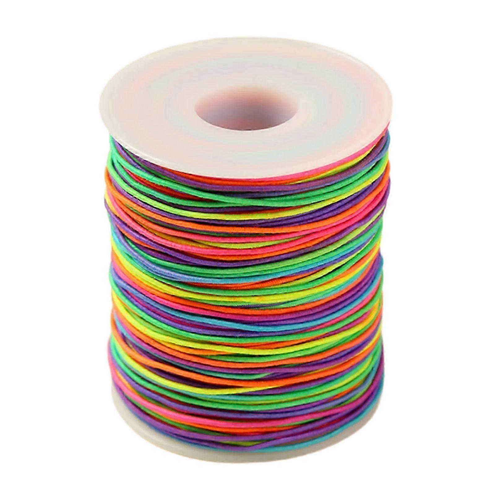 50M/Roll Elastic Cord 1mm Stretchy String Sturdy Bracelet String Elastic String for Bracelets Jewelry Making DIYs Crafts rainbow colors
