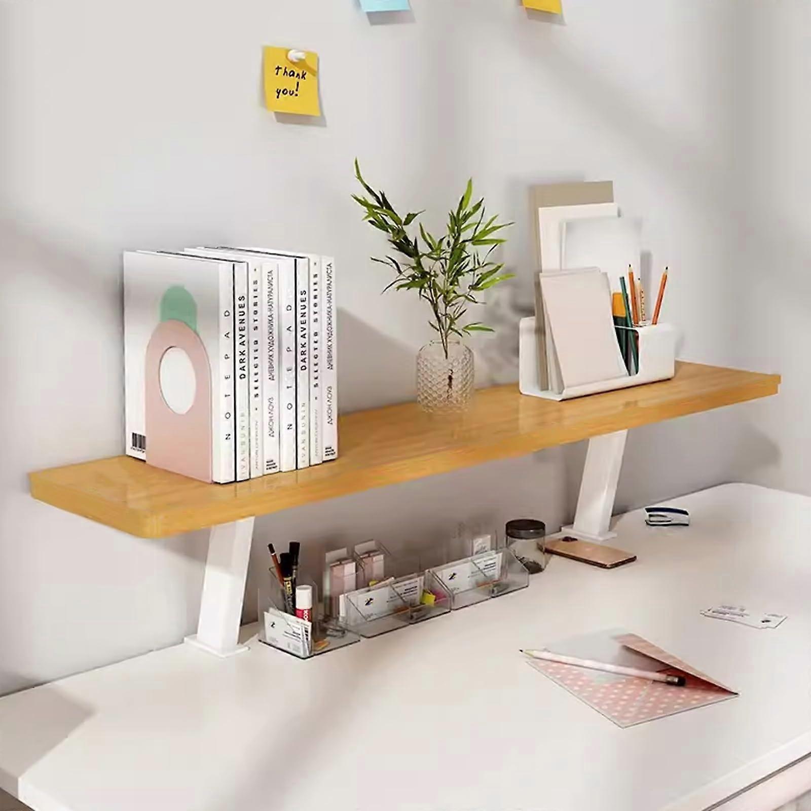 Adjustable Desk Shelf With Clamp, Expandable Shelf For Gamers & Office, Ergonomic Monitor & Laptop Stand, Natural 60 cm