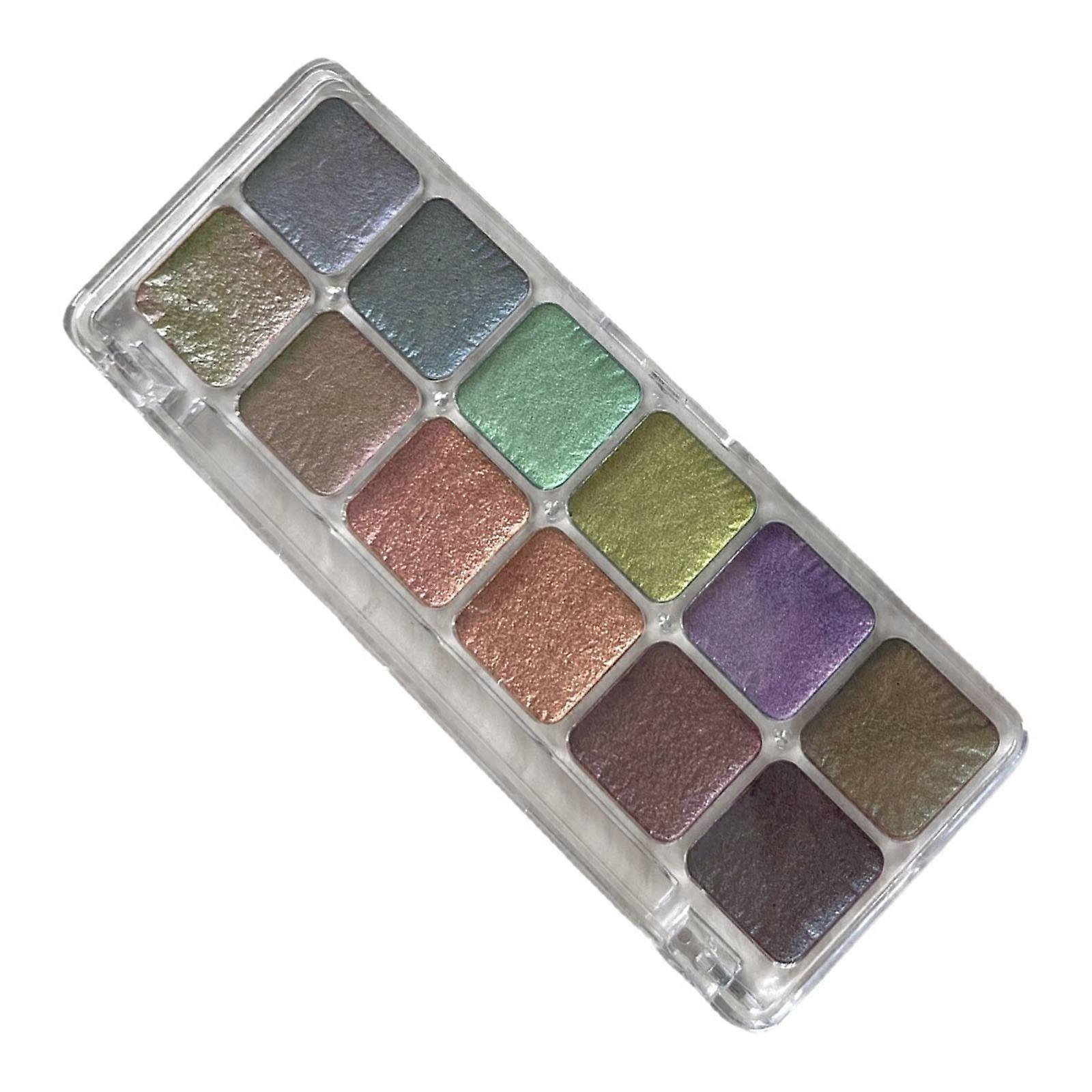 12 Colors Watercolor Paint Set Solid Watercolor Painting Set Easy to Use Pearlescent Pigment for Artists Art Lessons Multicolor