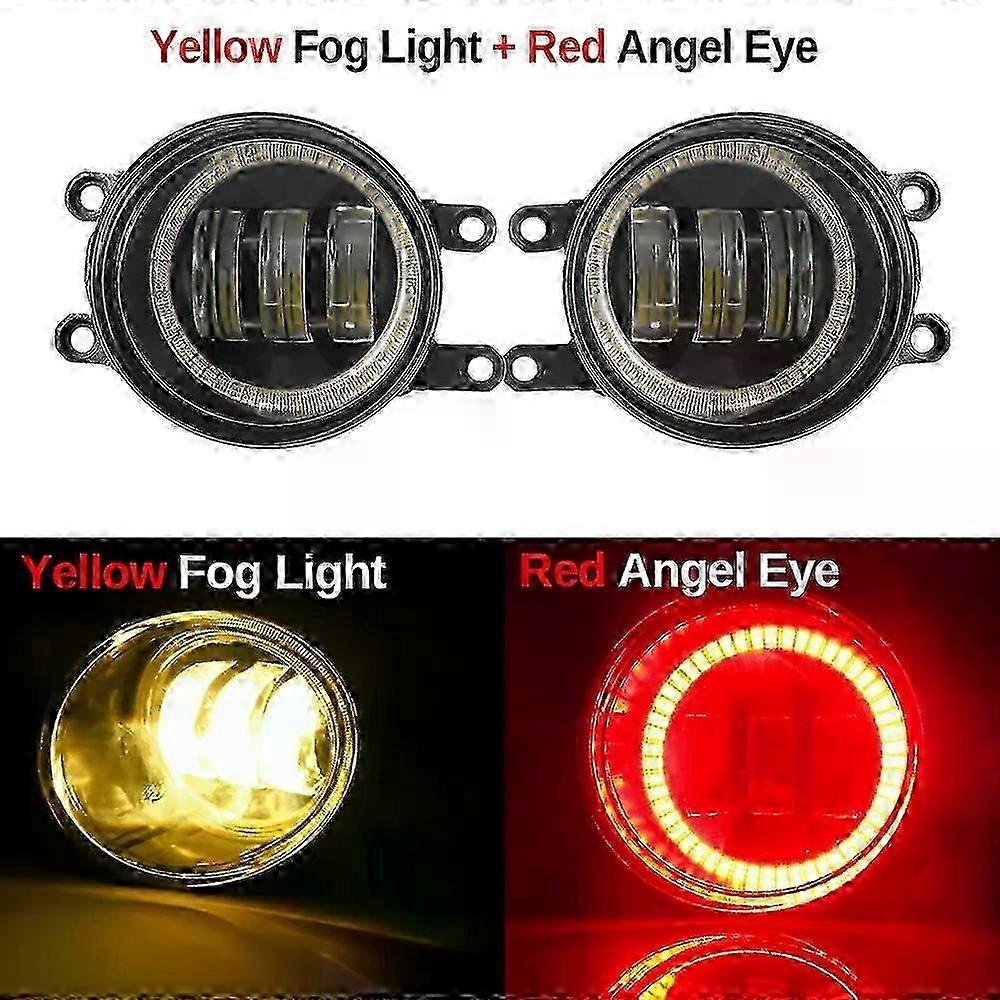 Applies to2 X 30W 6000LM Angel Eye Fog Light DRL Assembly For Toyota Camry 2018-2021 Car Front LED Fog Daytime Running Lamp H11 Assembly 25-