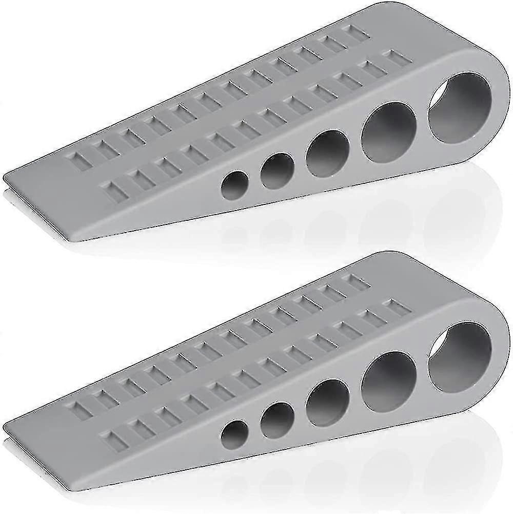2 Pack Triangular Wedge Door Stops Rubber Grey Door Stoppers Wall Protector