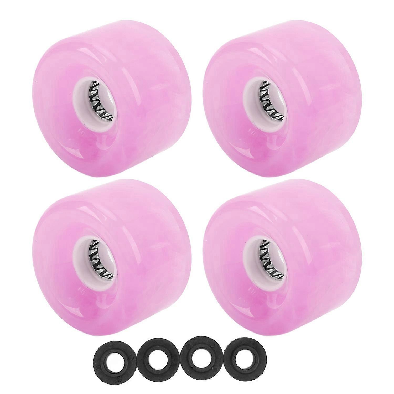 4Pcs Skateboard Wheel Set Replacement 78A Hardness PU Translucent Flashing Longboard Skateboard Whee