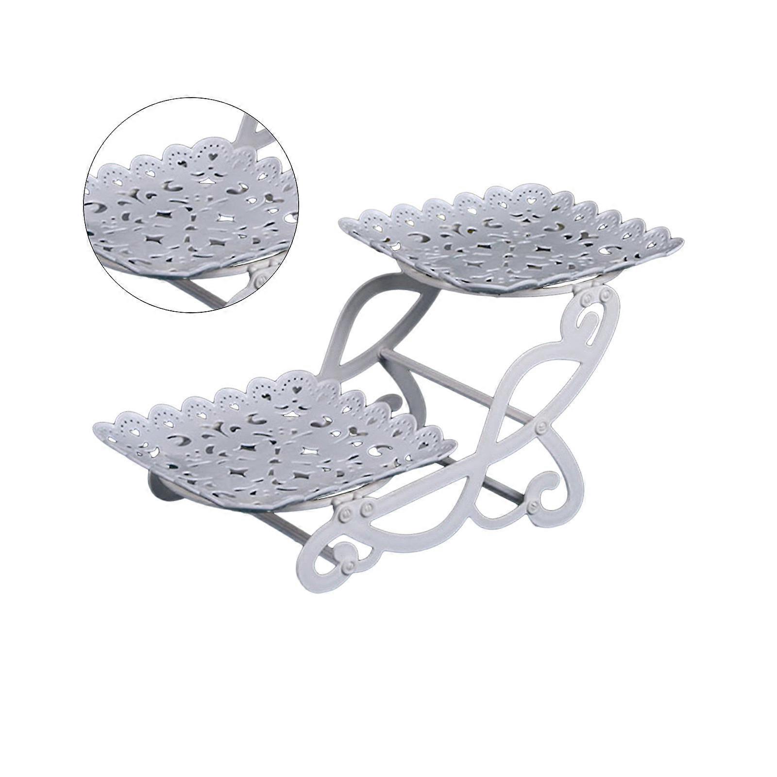 Stylish Afternoon Tea Tray Space Saving Fruit Plate Dessert Stand 3 Tiers Round Cake Racks for Home and Office Use Multicolor