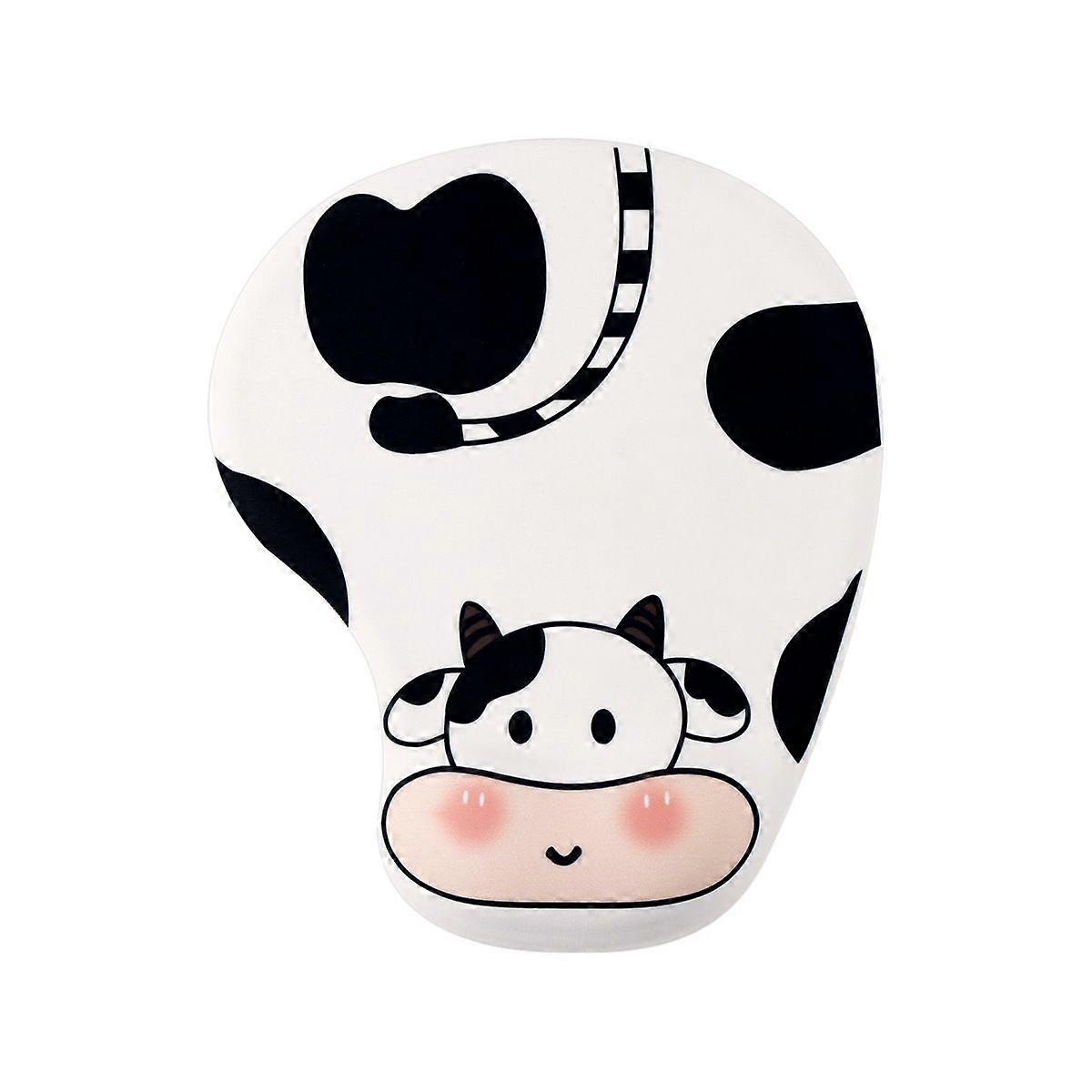 Tapis de souris en mousse à mémoire de forme antidérapante avec support de poignet confortable en forme de vache