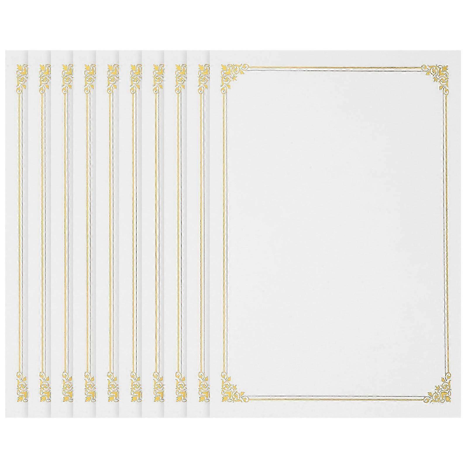 10pcs Blank Certificate Paper A4 Certificate Paper Diploma Certificate Paper Printable Blank Paper Liner Blank Certificate Paper