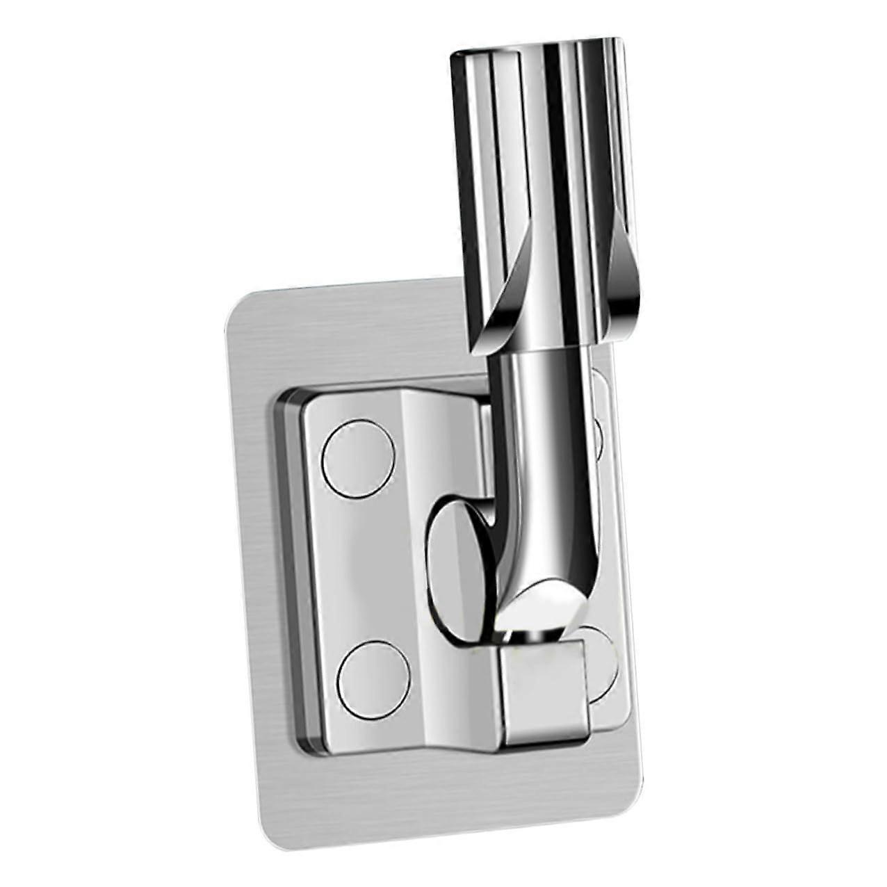 Adjustable Shower Head Holder with Strong Adhesive Wall Mount and 360° Rotation for Bathroom Silver