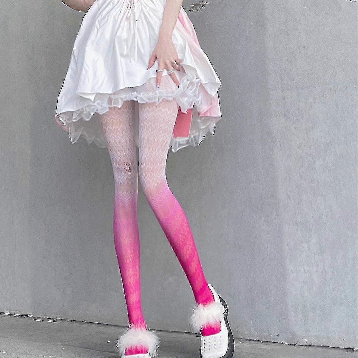 Collant A Rete Collant Con Pizzo E Modello Silhouette Calze Alta Coscia Collant Per Le Donne f26