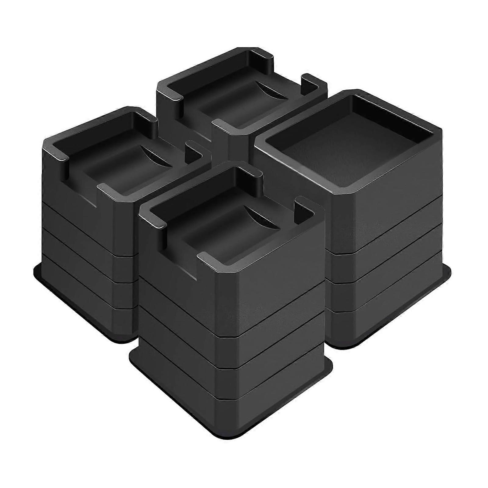 Multifunctional Bed Risers 2in/3in/4in Double Sided Use Leg Risers with Lockable Wheel for Table Sofa Couch Cabinet Multicolor