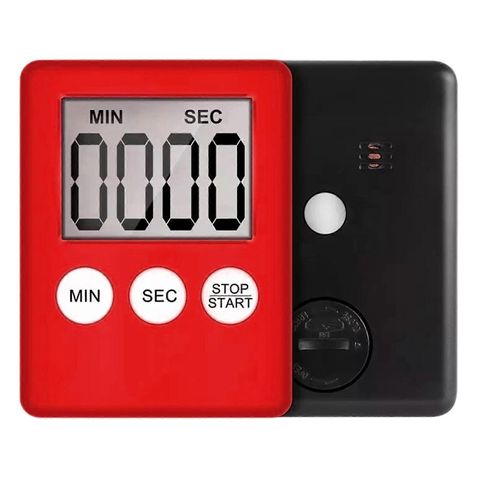 Slim Profile Magnetic Electronic Timer Display Display Compact Design For Cooking Fitness Exactness Timing  Red