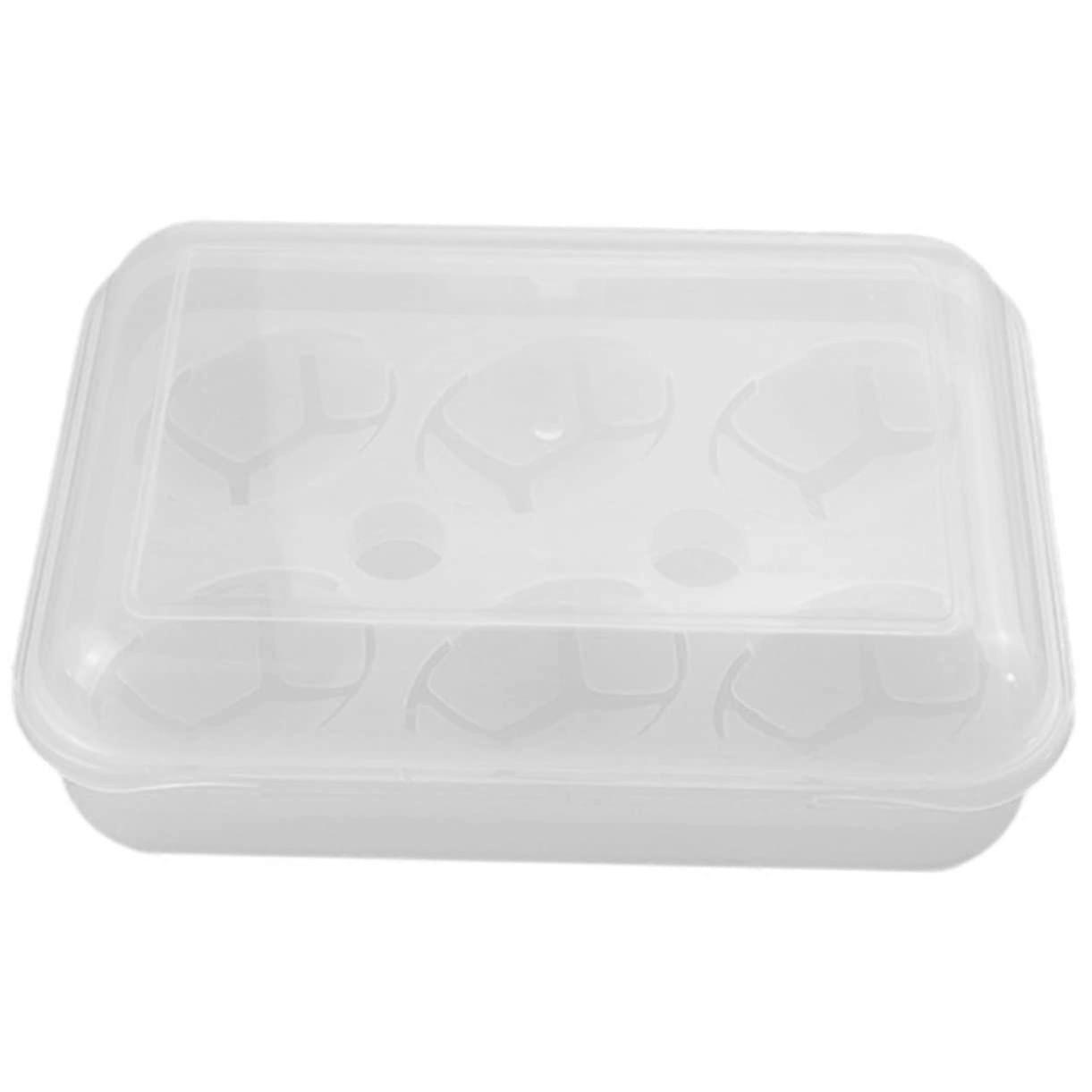 Egg Holder Camping 6-Grid Egg Storage Tray Durable Plastic Container for Kitchen and Outdoor Use