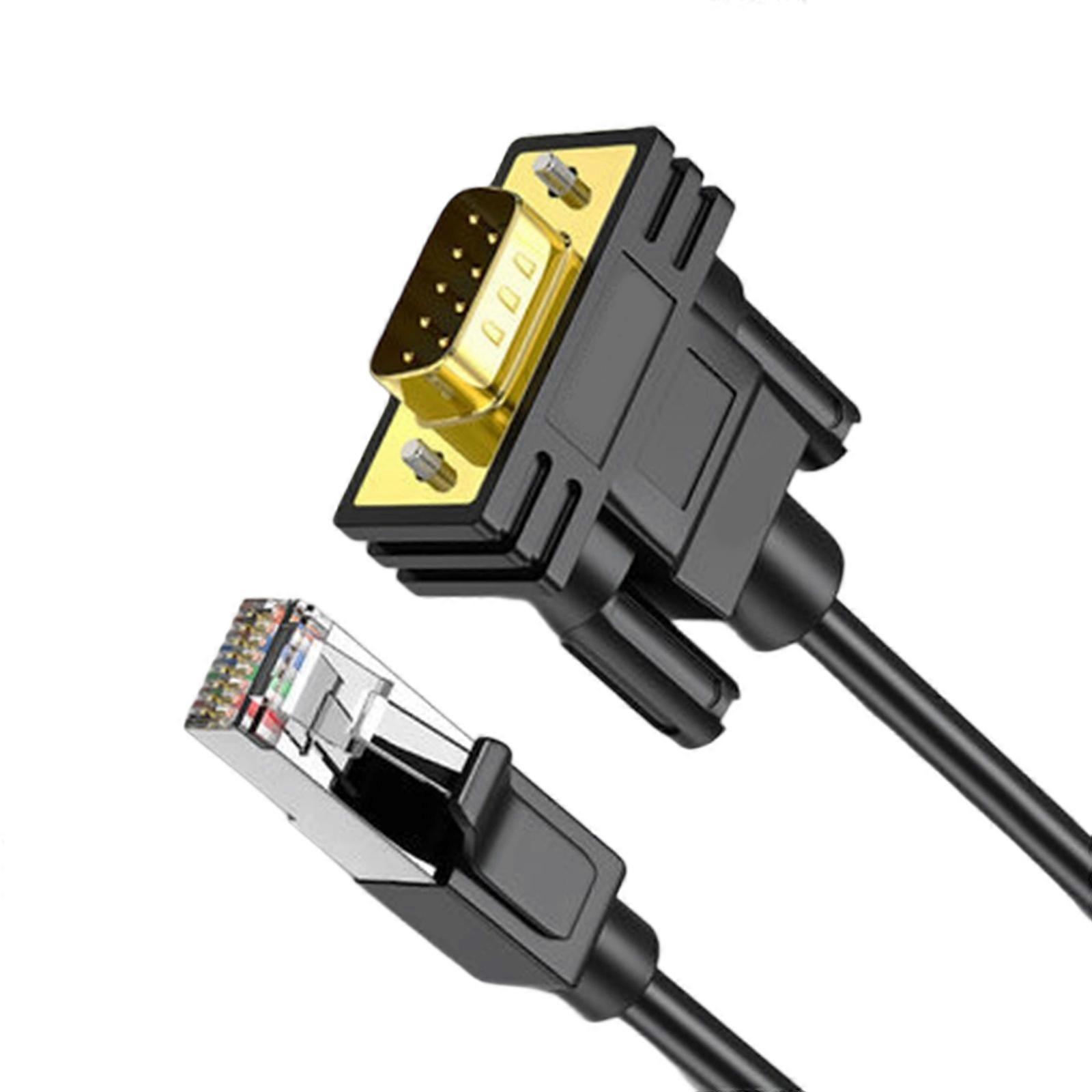 4.92Ft Heavy Duty RJ45 To DB9Pin Male Serial Cable Metal Connectors Data Line For Consoles Enhances Connection Multicolor