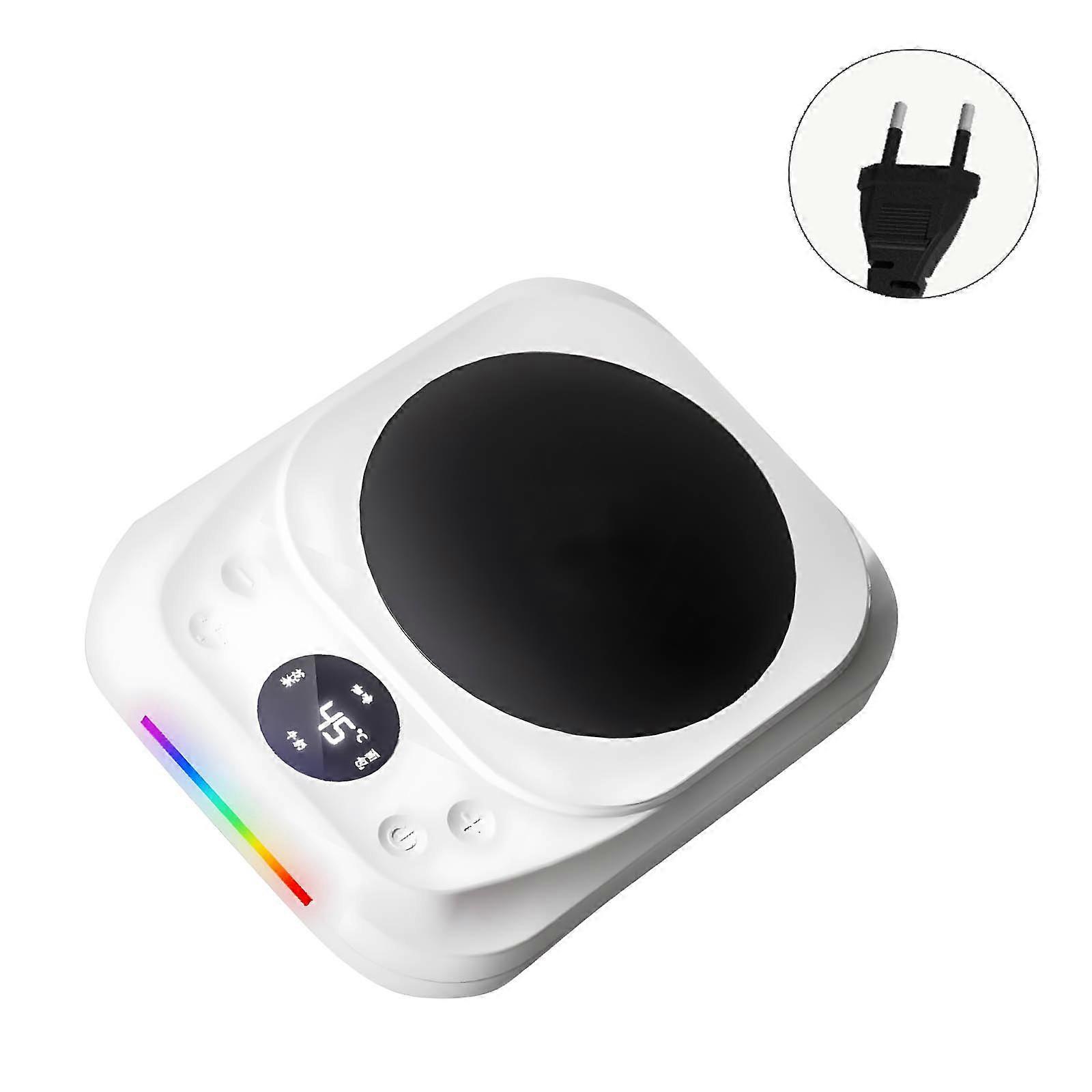 Multifunctional Drink Toastier Pad 5 Temperature Configuration Surrounding LED Lighting For Office Use  White