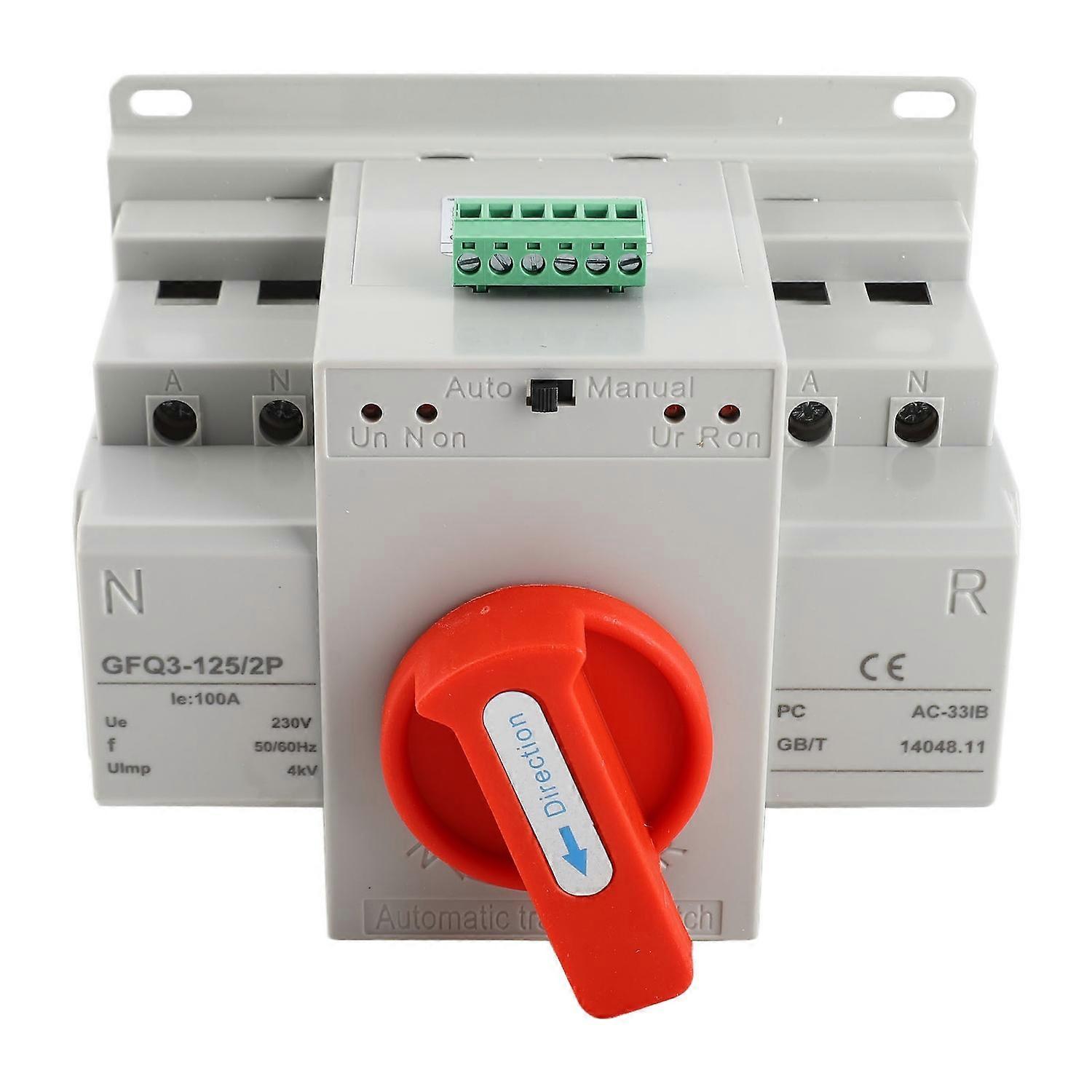 Double Power Automatic Transfer Switch AC230V 100A 2P ATS Mini Generator Changeover Switch