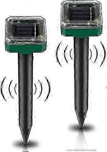 Solar Powered Ultrasonic Mole Repeller 2 Pack, Solar Mouse Repeller Outdoor, Solar Powered Mole Repe