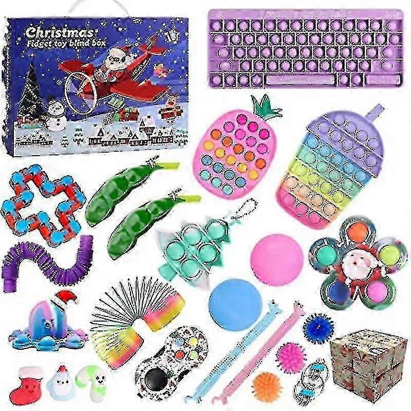 Fidget Advent Calendar Christmas Countdown Calendar 24 Days Sensory Fidget Toys Set Gift Boxes
