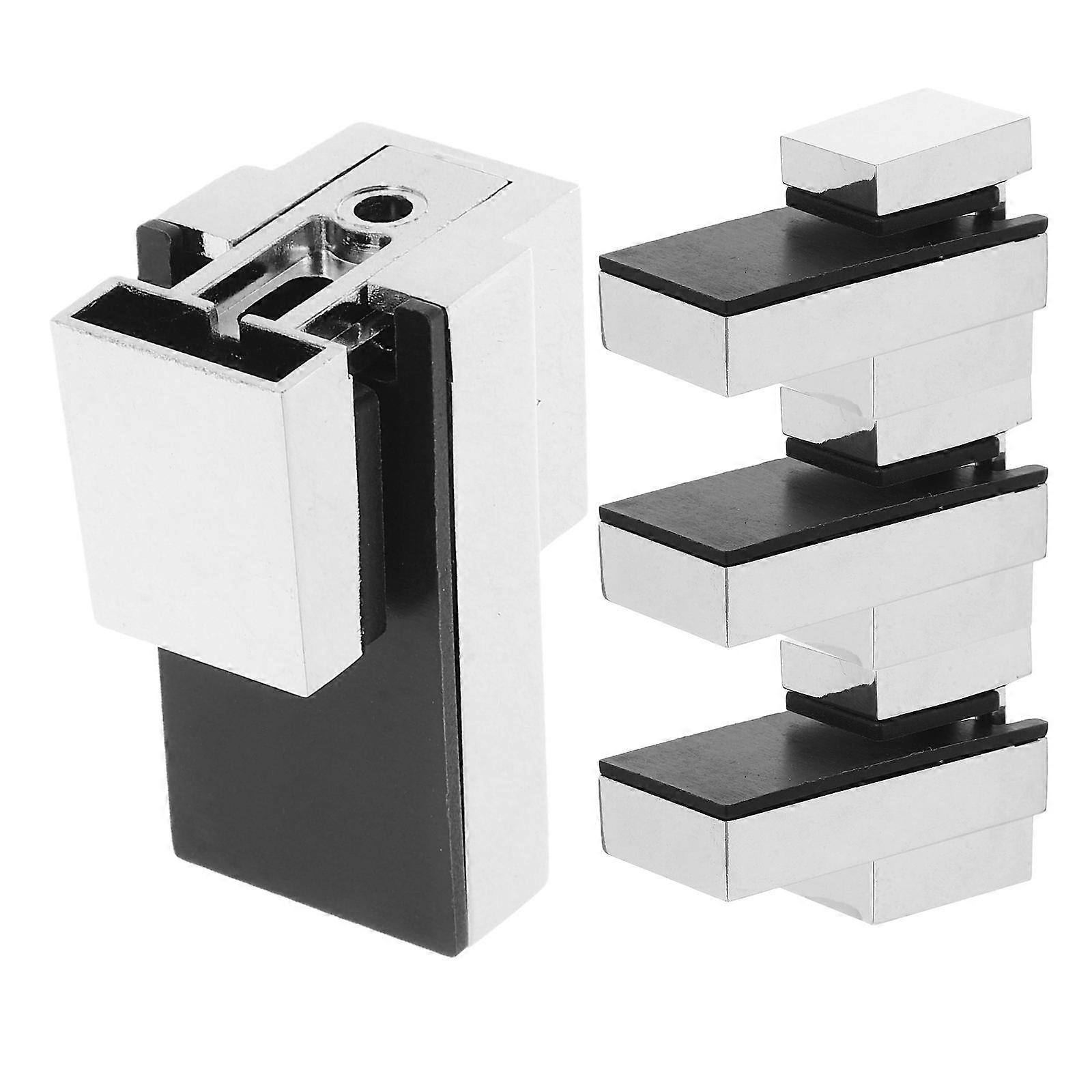 Glass Clamp Support Shelf Zinc Alloy Rectangular Clips For Kitchen Decor Modern Style Versatile Installation 4Pcs