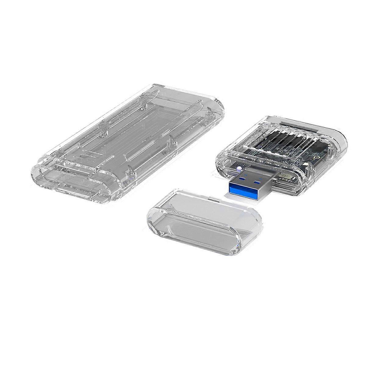 Detachable M.2 NVMe SSD Enclosure M.2 to Type-A USB3.2 External Adapter NVME SSD Case Box Laptop Ac
