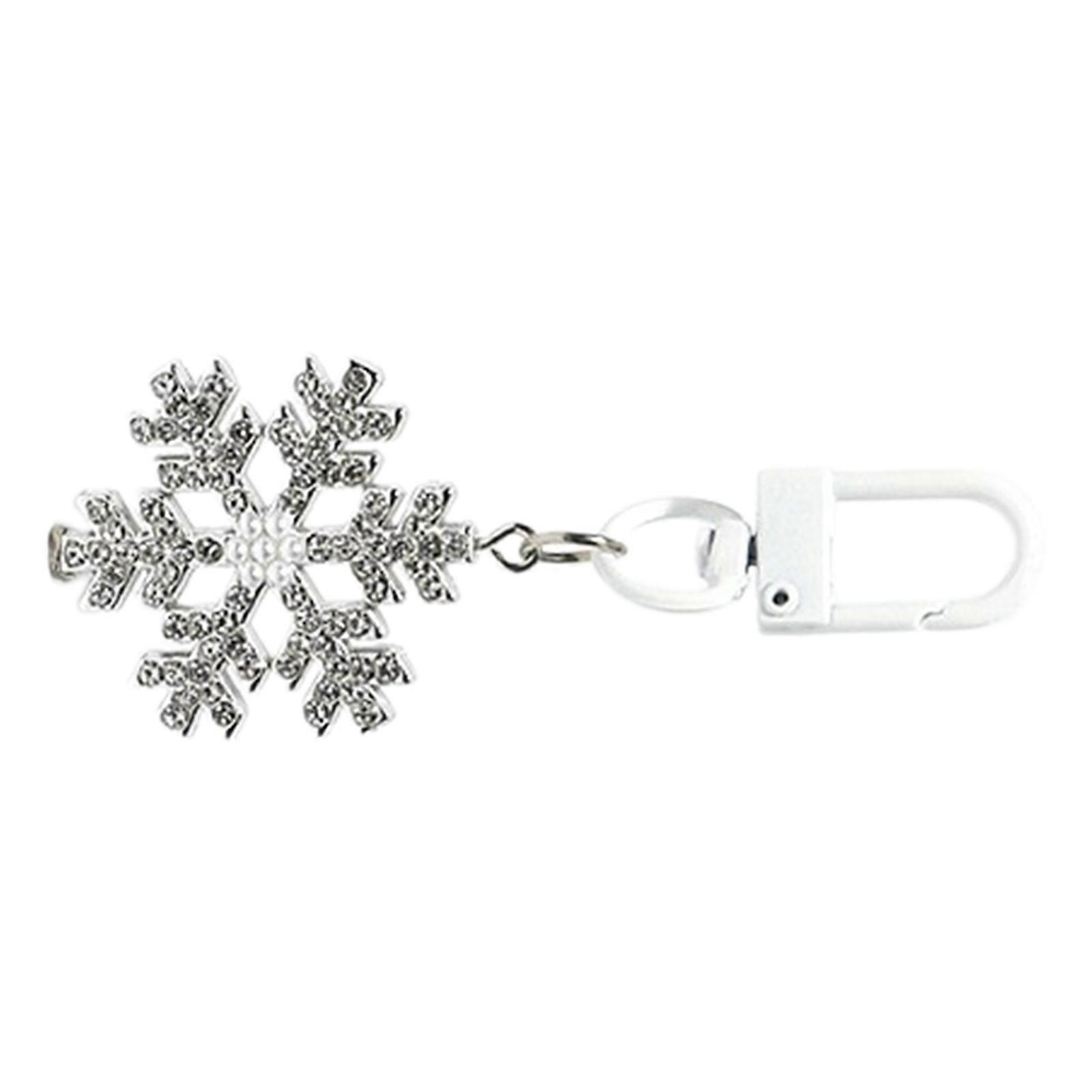 Sparkling Diamond Snowflake Keychain Fashionable Rhinestones Keyring Pendant Stylish Decoration for Backpacks and Key Multicolor