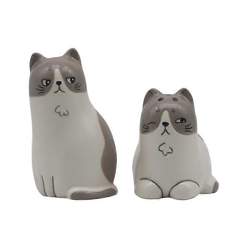Ceramic Salt  Pepper Set - Beans  Co Cats 1 Pack
