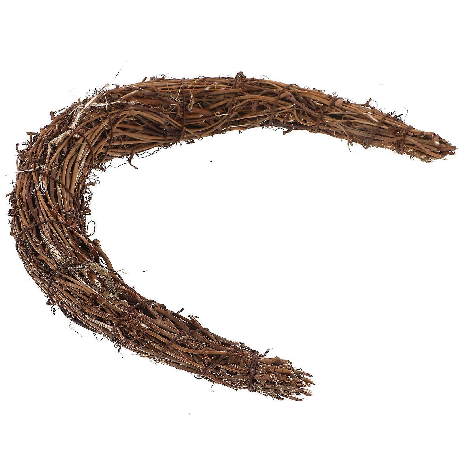 Moon Shaped Wreath Frame Wood Material for DIY Craft 1 Piece