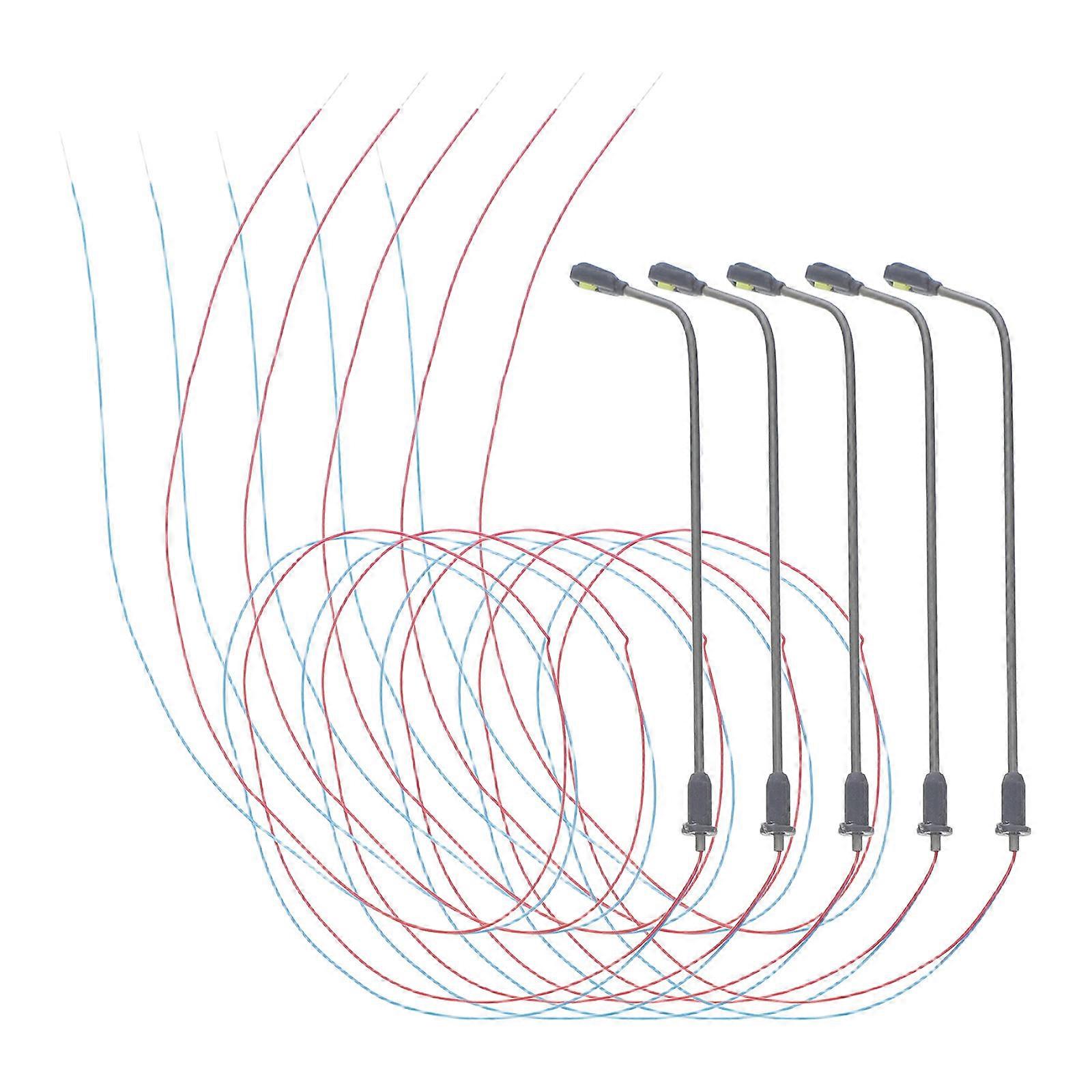 Miniature Street Lamp for Dollhouse Use with 5Pcs Realistic Light Poles