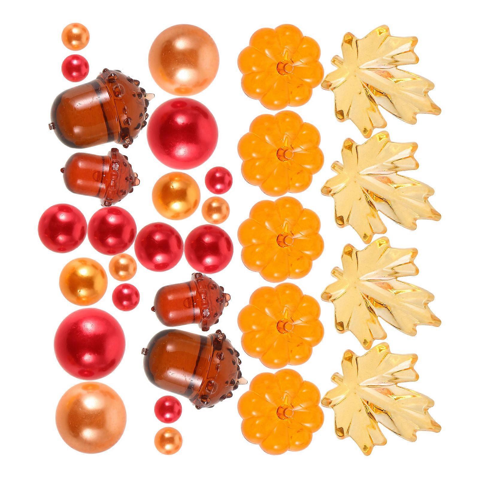 Fall Vase Fillers Set Featuring Pumpkin Maple Leaf Charms for Table