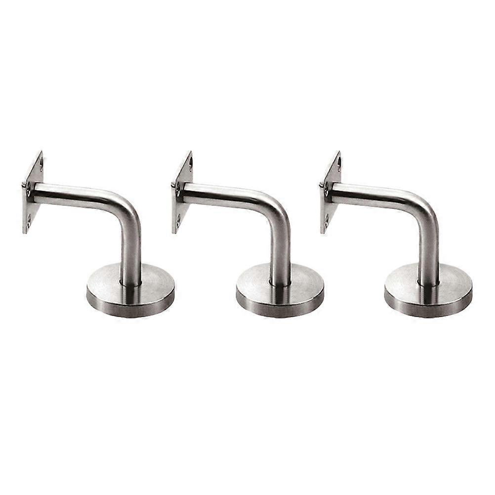 3Pcs Stainless Steel Handrail Brackets for Wall Mount Silver Elegant and Durable