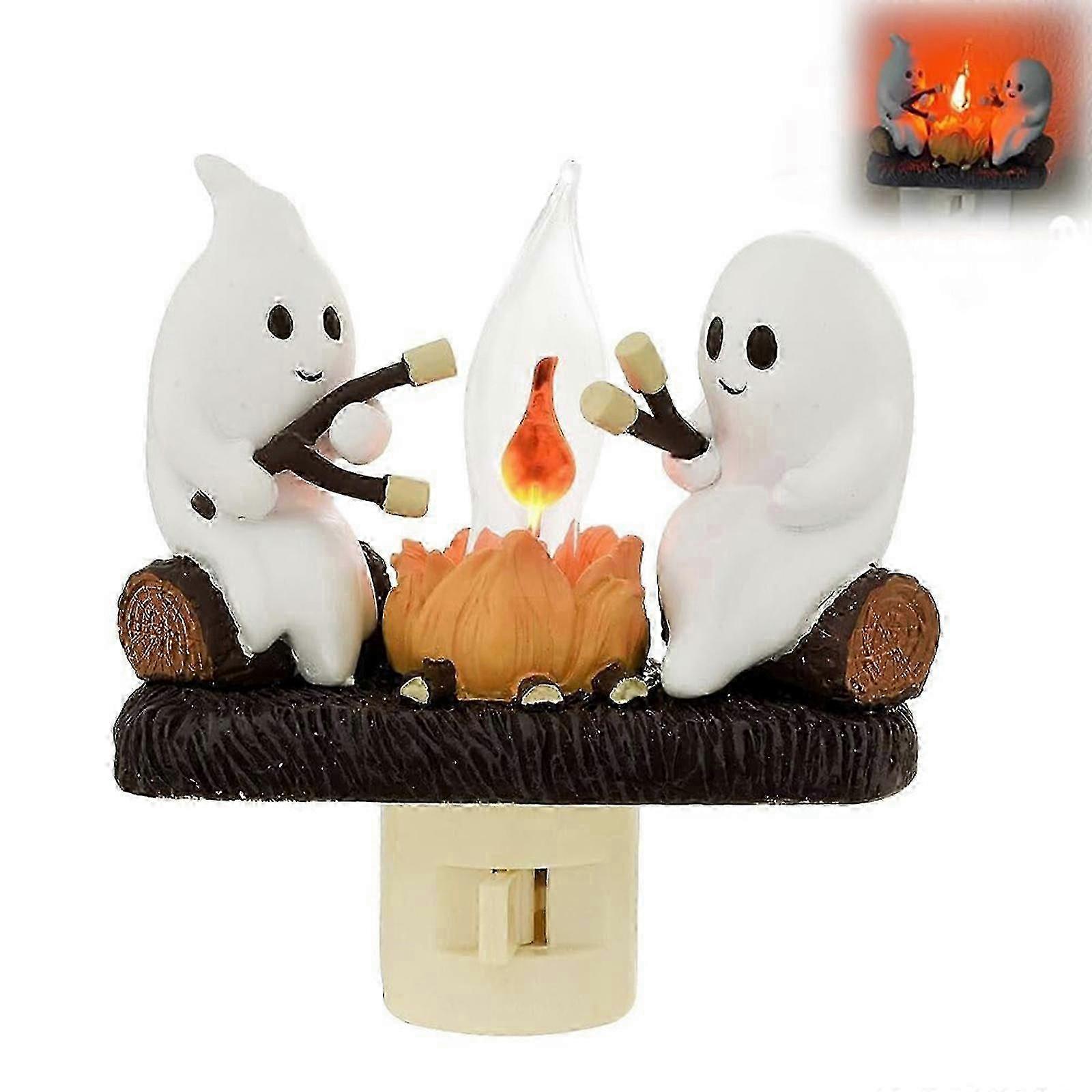 Halloween Ghost Campfire Flickering Nightlight,fire Marshmallow Night Light Gift -CHA