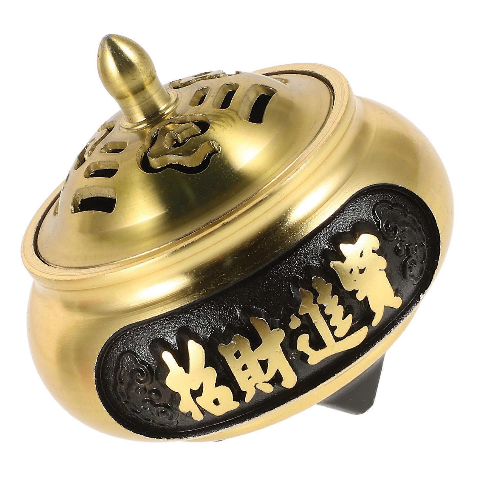 Mini Lidded Incense Burner Decorative Copper Alloy Cone Burner