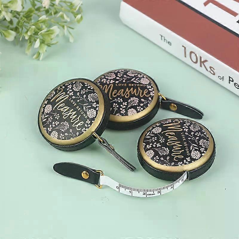 1.5m Portable Retro Retractable PU Leather Mini Tape Measure Accurate Centimeter Inch Scale Nostalgic Designpi