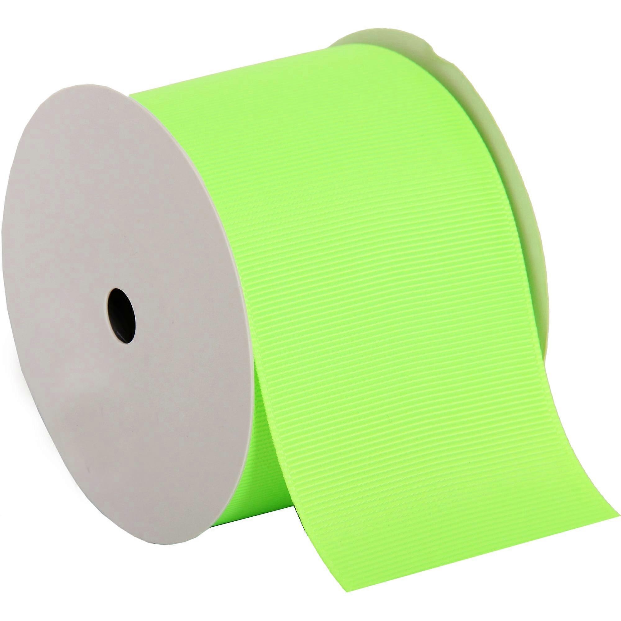 Threadart Grosgrain Ribbon Rolls - 2 1/4" width - Neon Green - 10 yd rolls available in 25 colors and 4 widths