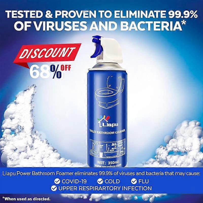 Liapu Multi-Purpose Toilet Bowl Cleaner - Eliminates Germs, Fresh Formula, No Need to Double Scrub, Cleans Bathroom and Various Stains in 30