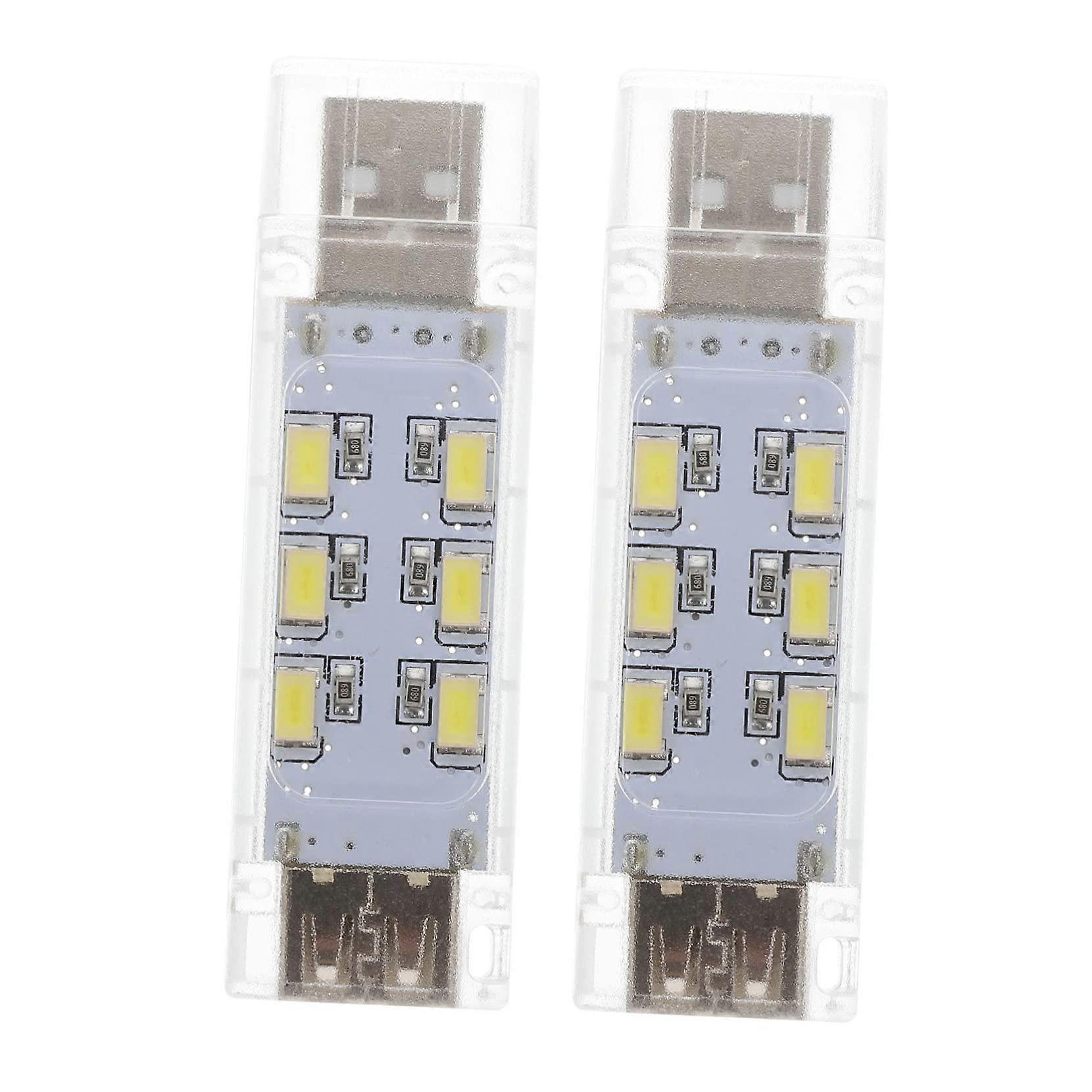 2pcs USB LED Night Light Rechargeable Bright Lamp for Laptop Desk Computer and Camping
