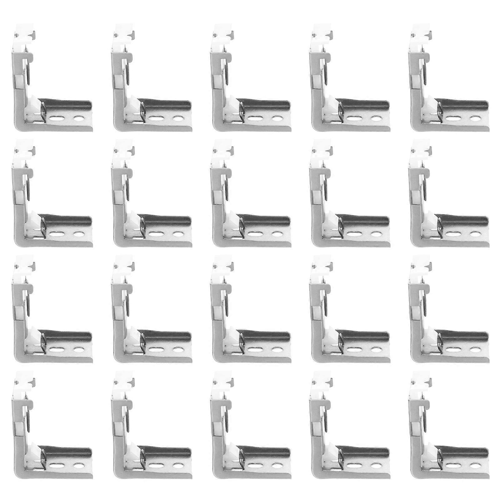 Silver Metal Mini Blind Brackets for Window Shade Mounting 20Pcs Set