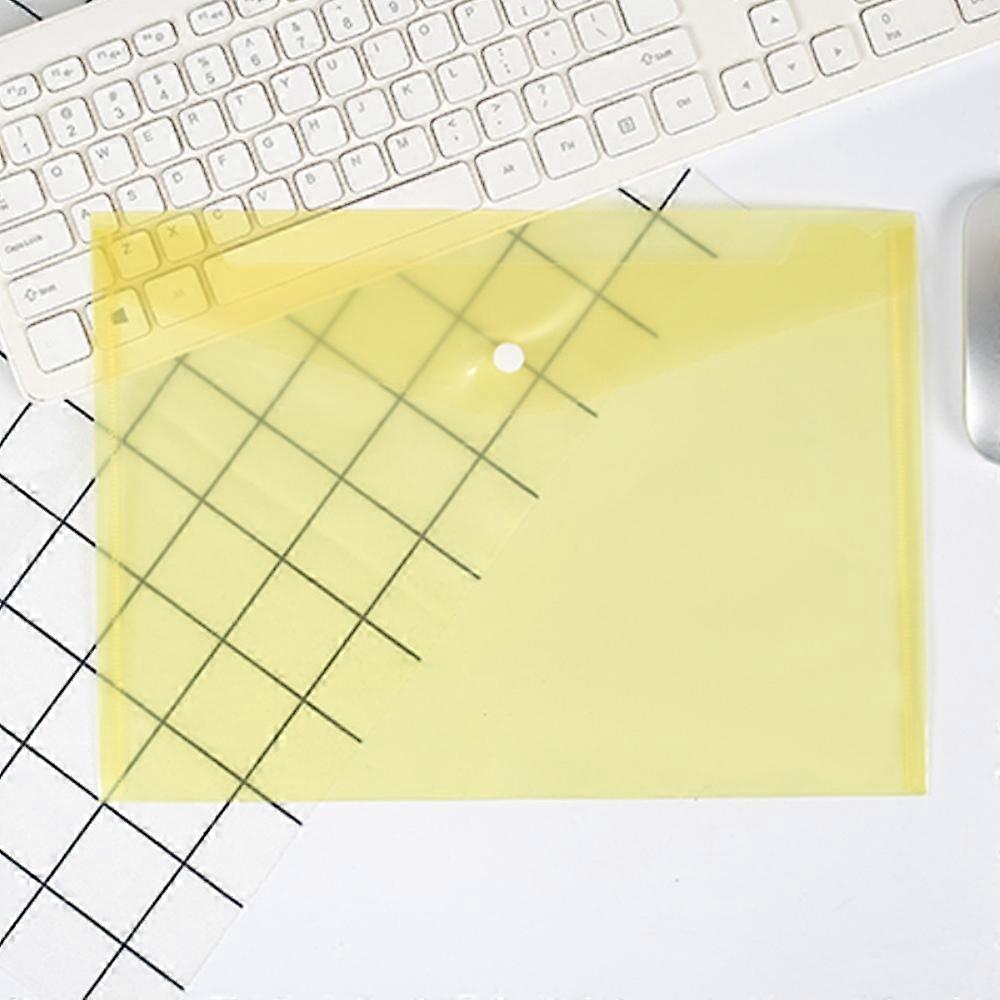 1Pcs with Snap Button A4 Binder Pocket Clear Plastic Document Files Folders Transparent Envelope Popper Wallets