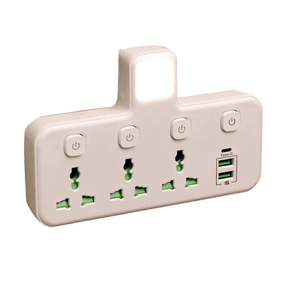 Multi Outlet Power Strip Wall Socket Universal Network Filter USB Charger Separate Switch Adapter with Light EU Plug