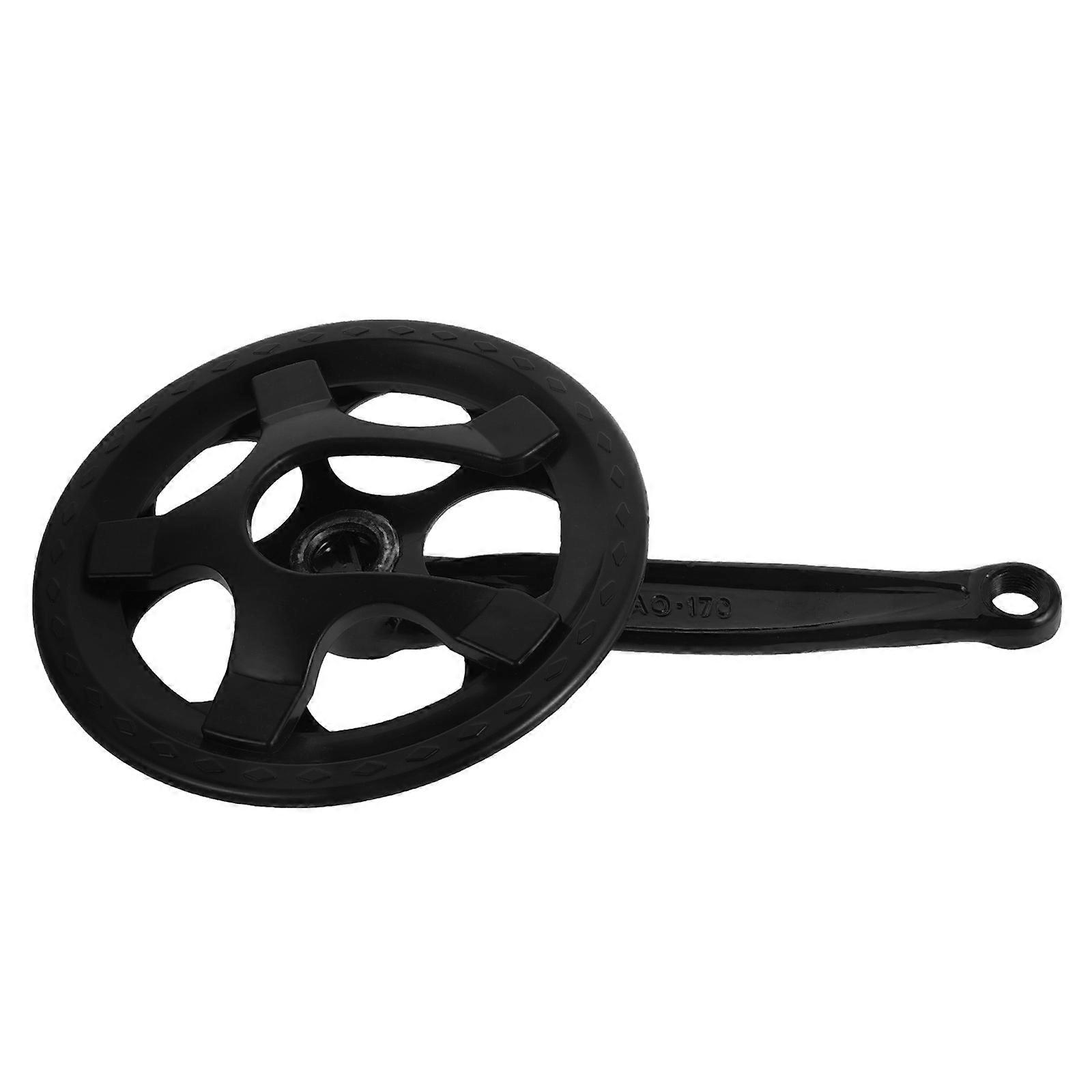 Black Bicycle Crankset Single Speed Crankset 36 Tooth Compatible with Bikes