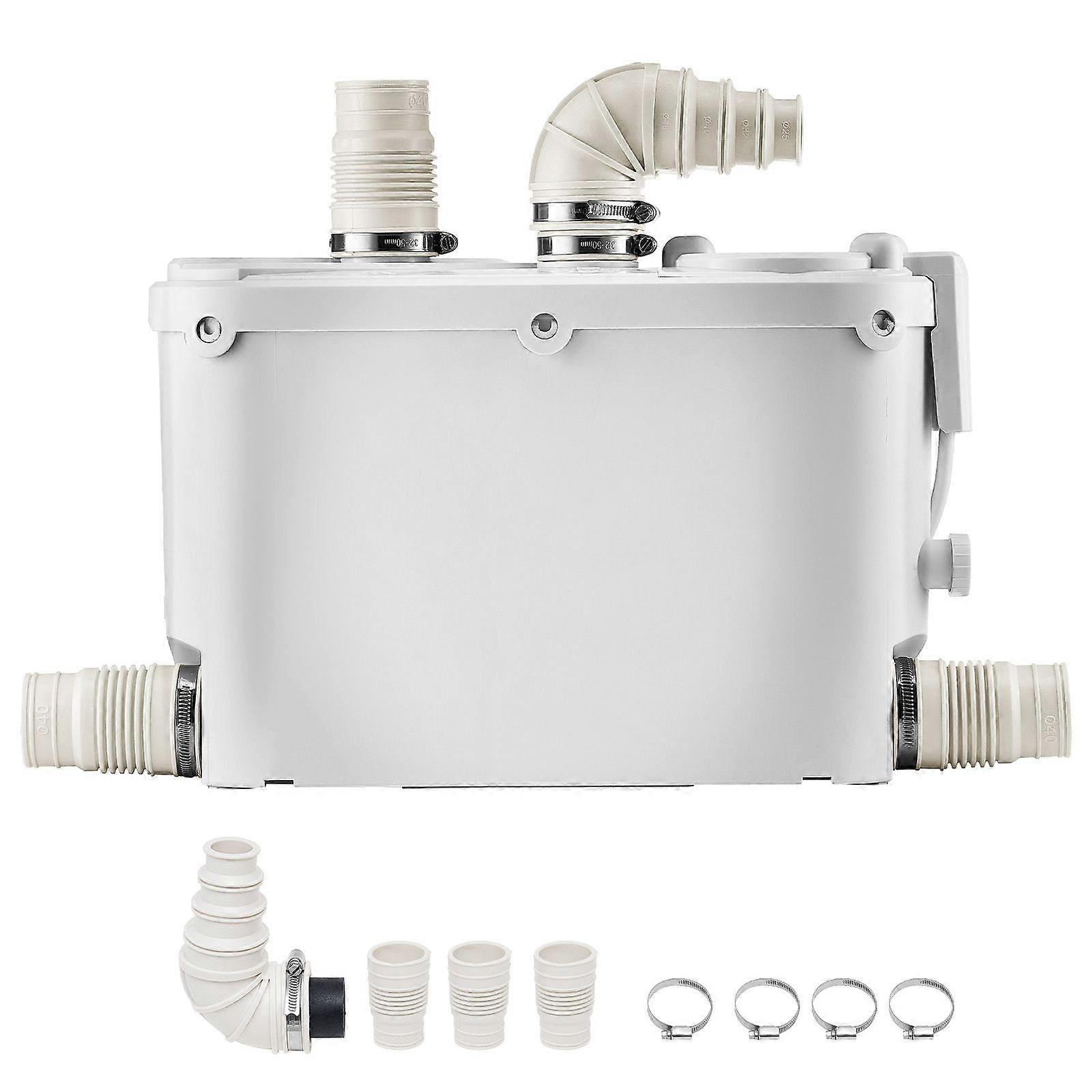 Macerator Pump, 500W, 29 GPM Flow, 26 ft/8 m Head, Macerator Sewerage Toilet Pump with 4 Water Inlets