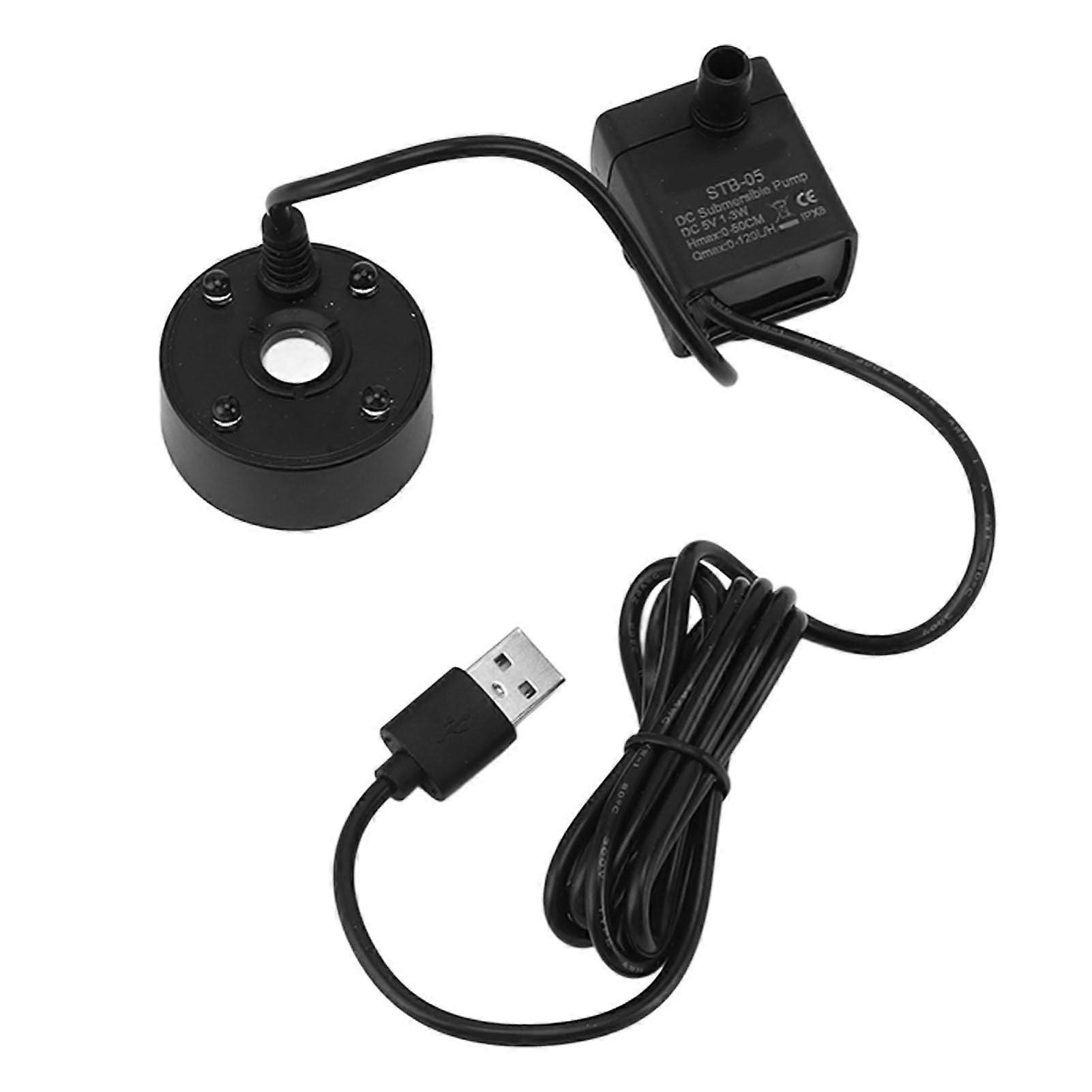 USB Mist Maker with LED Light and Pump, Decorative Fogger for Pond, Vase and Halloween Decor