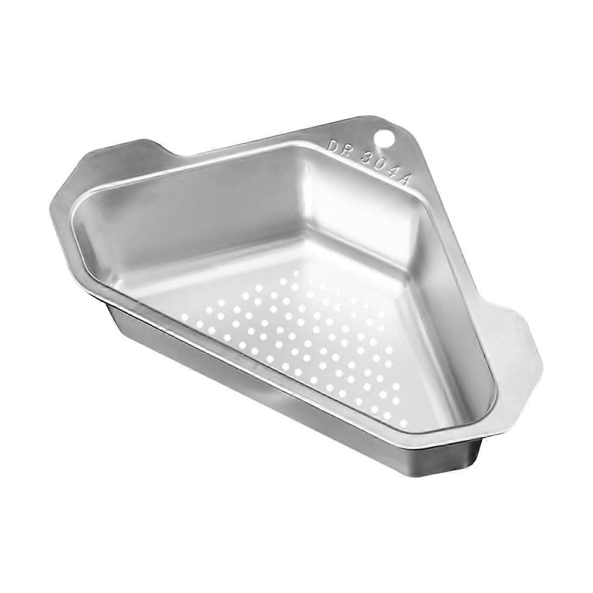 Stainless Steel Corner Sink Strainer Basket with Large Capacity and SpaceSaving Triangular Design