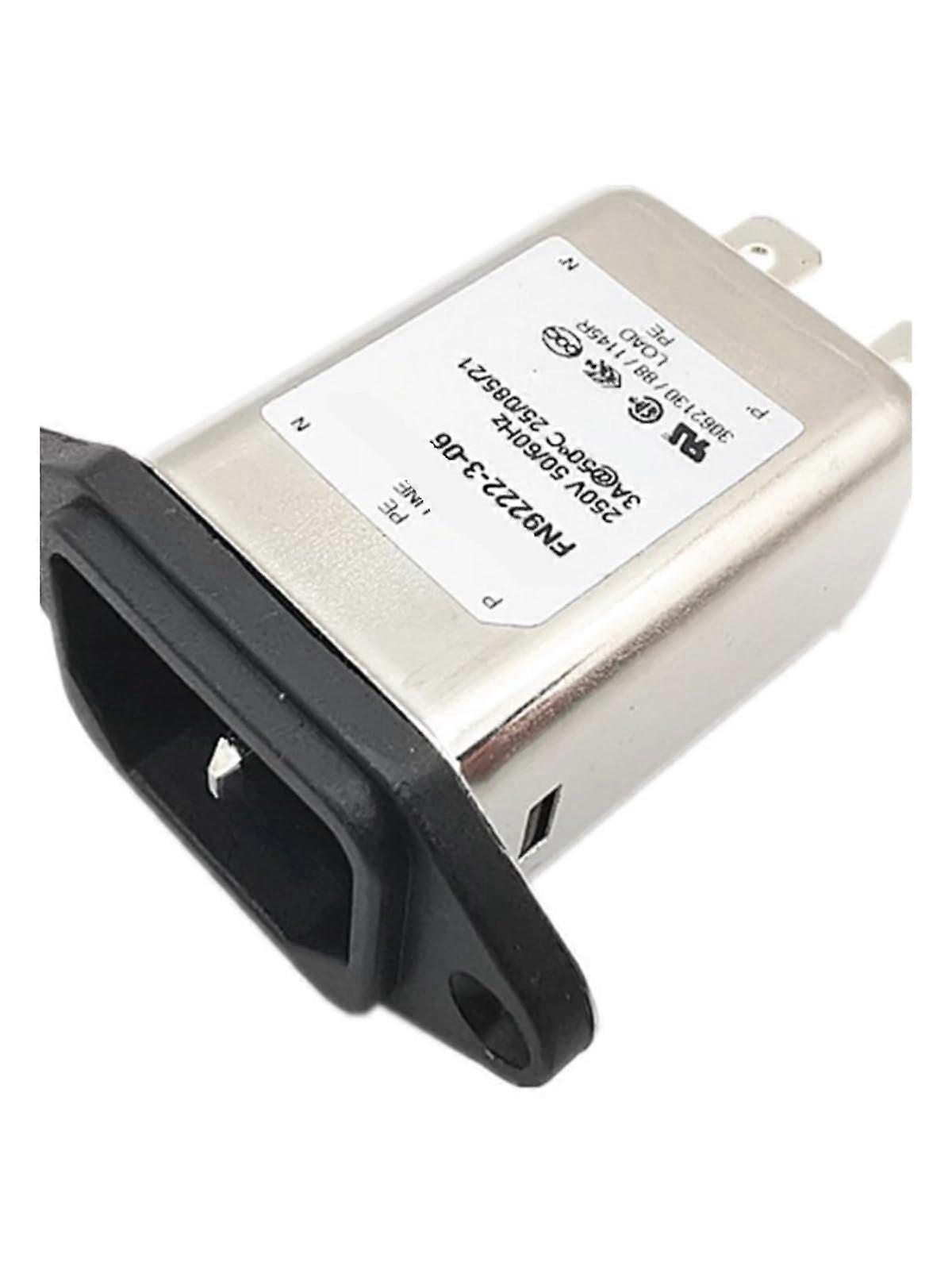 Socket Power Filter FN9222-3-06 3A Pin-Shaped Filter for Electrical Noise Reduction and Surge Protection