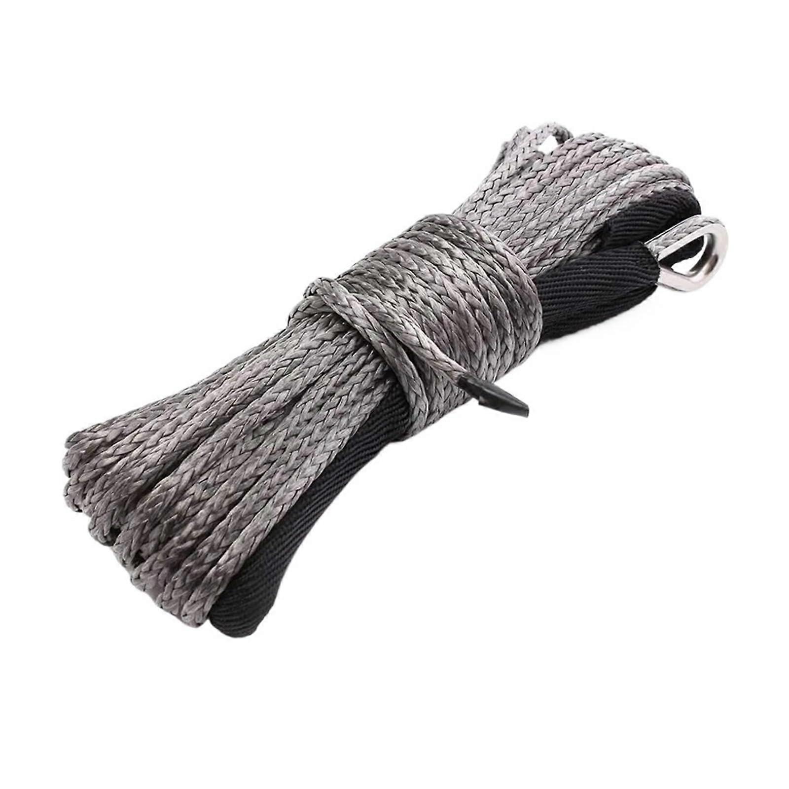 10 Pack Synthetic Winch Rope Gray, Tensile Tow Rope for Offroad Recovery Trucks and ATVs