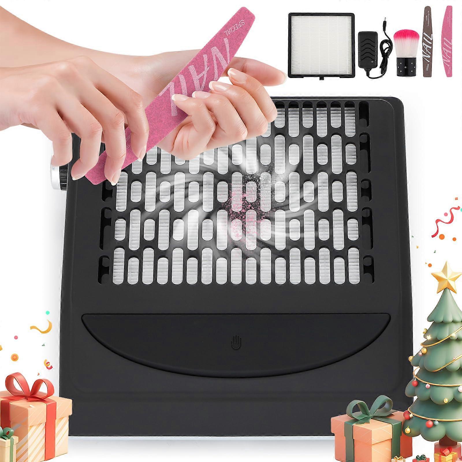 Professional 100W Nail Dust Collector Vacuum Cleaner with Adjustable Suction and Reusable Filter for Salon