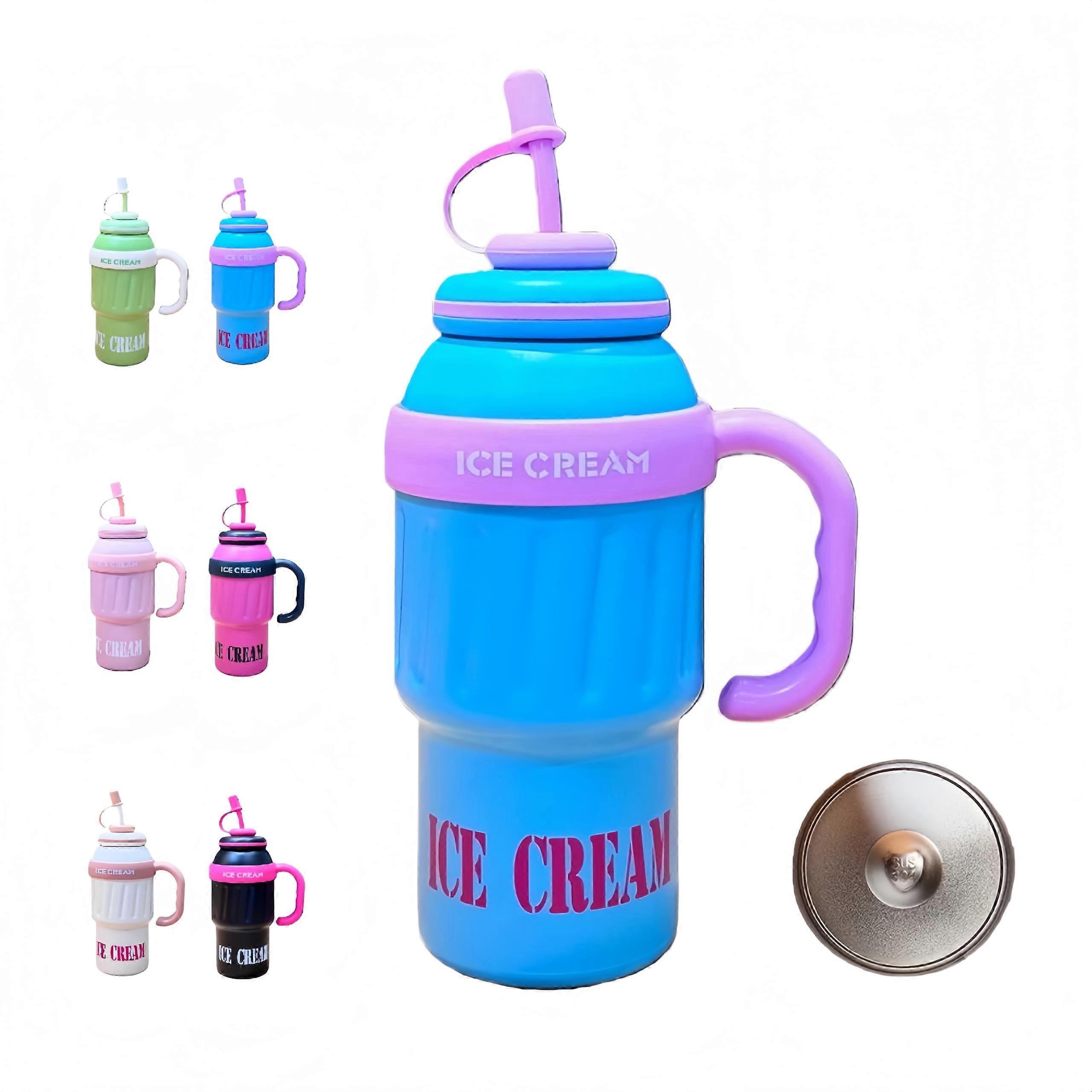 34oz Insulated Stainless Steel Water Bottle with Handle, Large Capacity, Keeps Drinks Hot or Cold, Blue