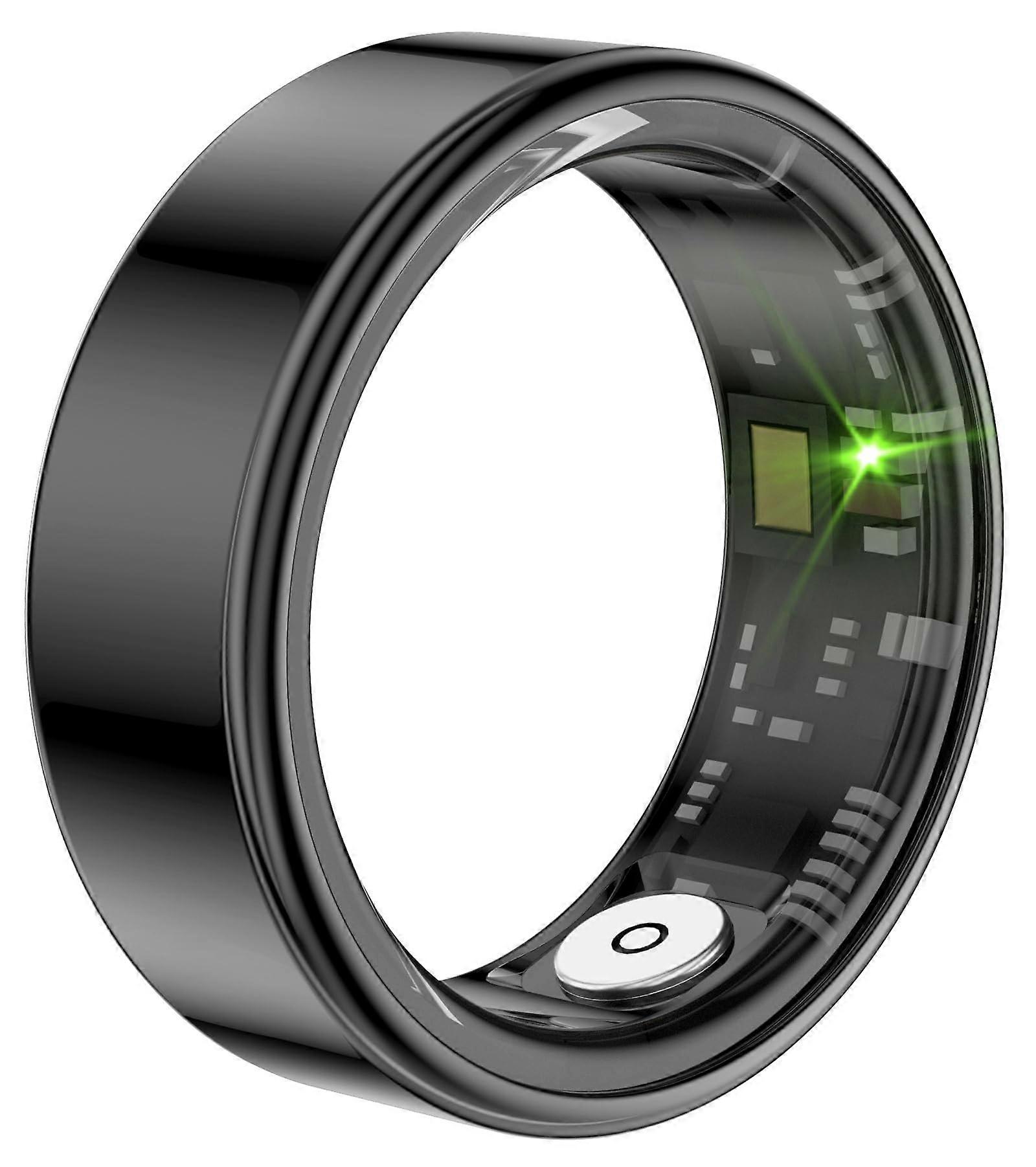 Smart Ring with Heart Rate and Sleep Monitor, Waterproof Fitness Tracker for iOS and Android, Model B Black